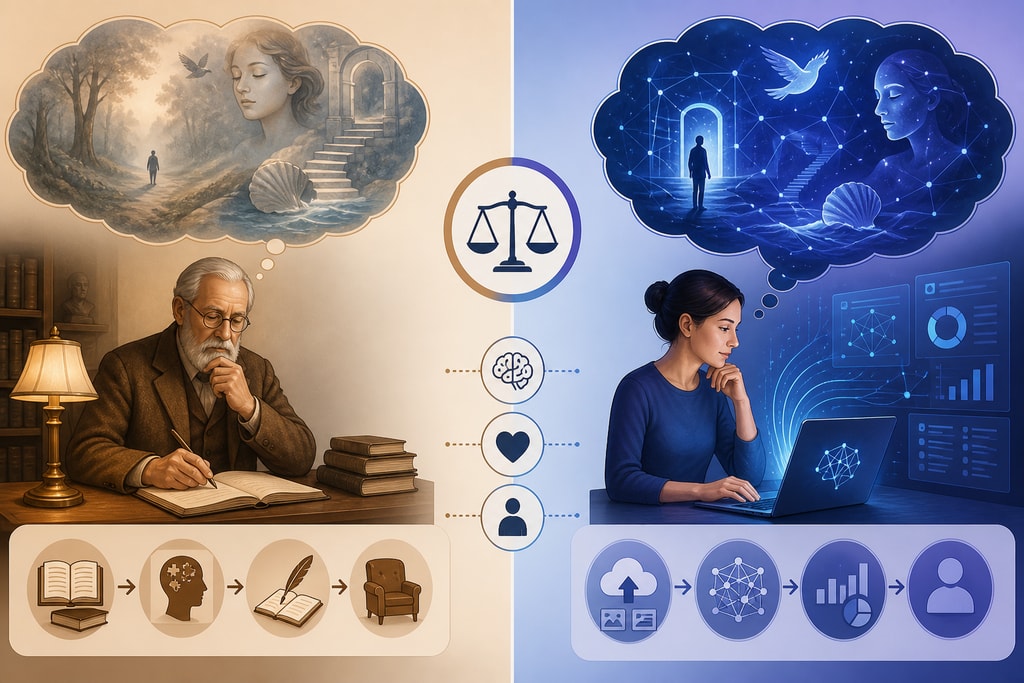 Comparison of traditional and AI-driven dream interpretation