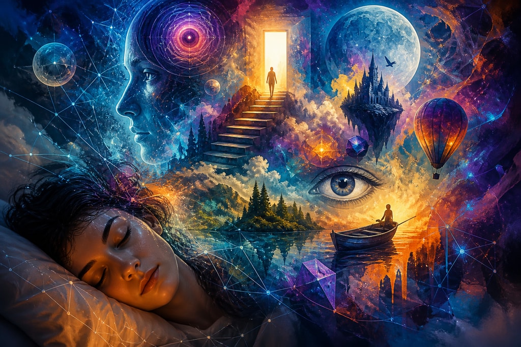 Digital artwork representing AI-generated dream interpretation