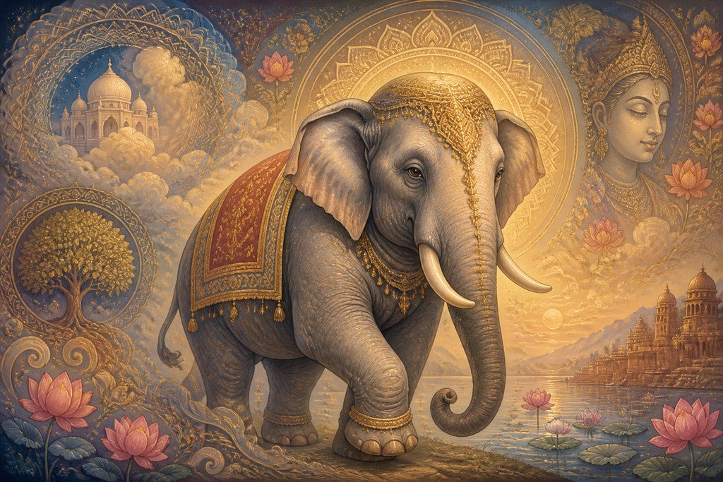 Visual representation of an Elephant in Indian dream interpretation