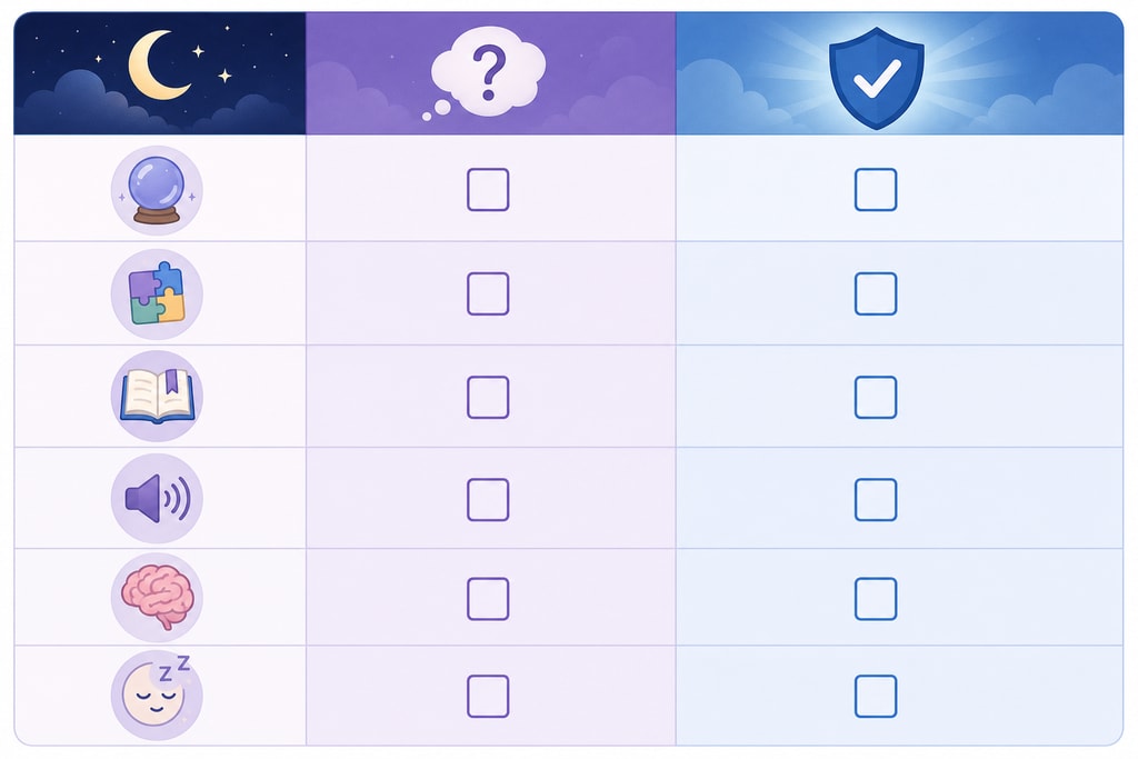 Checklist of common dream myths
