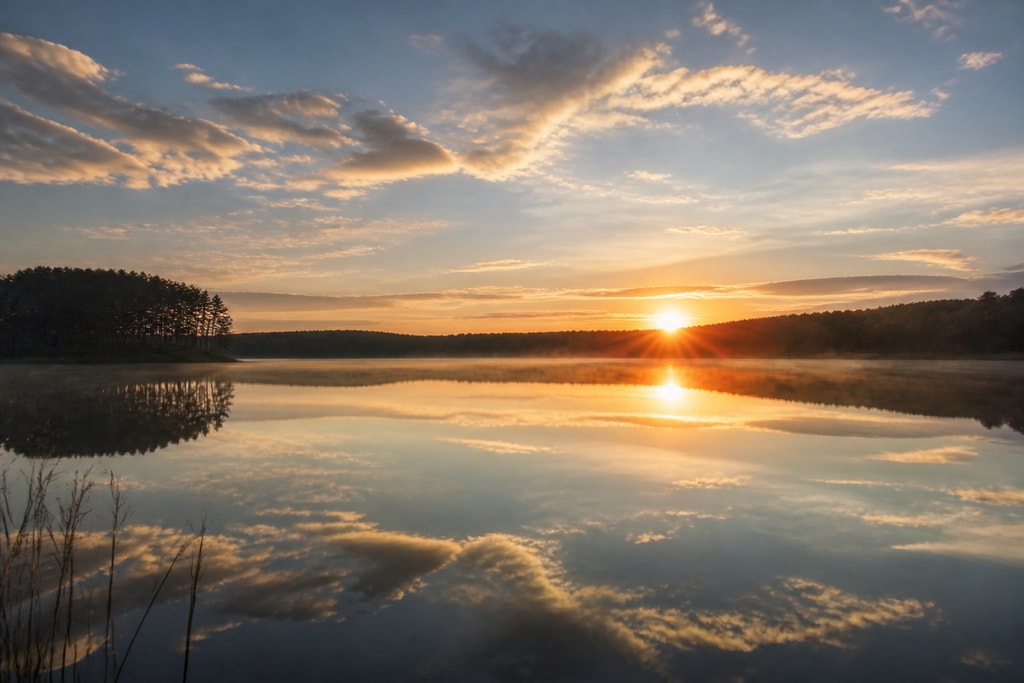 Calm water reflecting the sky