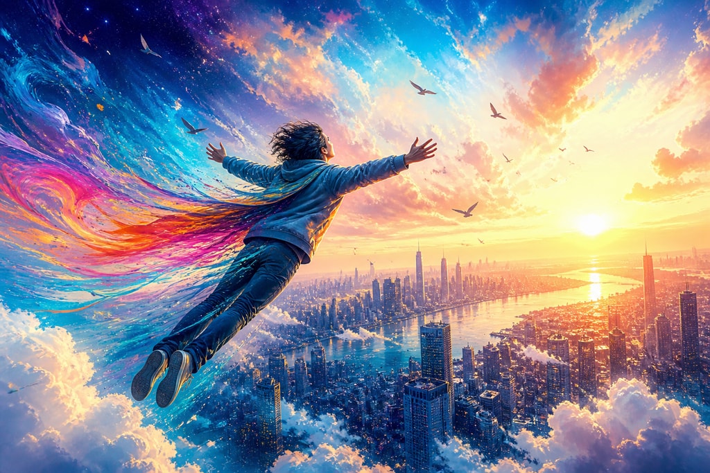 Symbolic depiction of flying in dreams