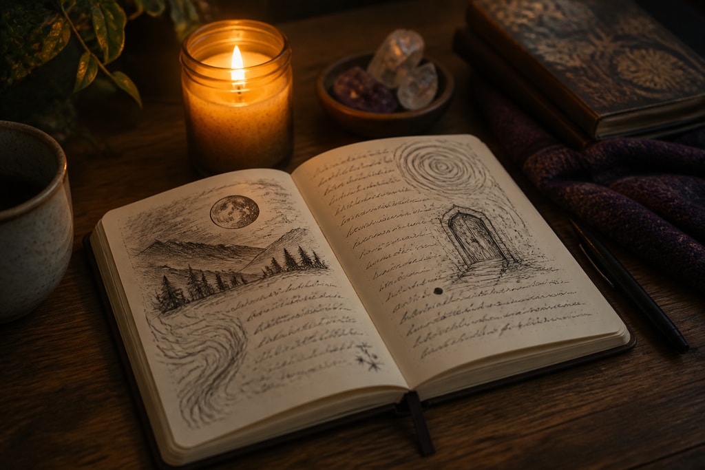 Dream journal with notes