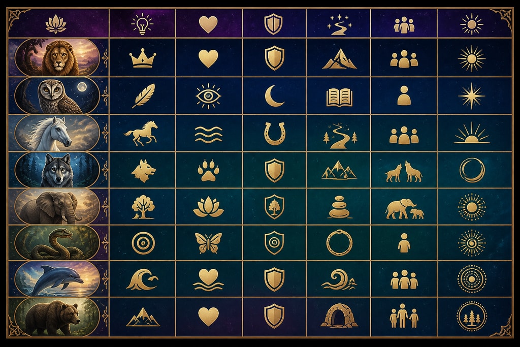 Table of animal symbols and their meanings