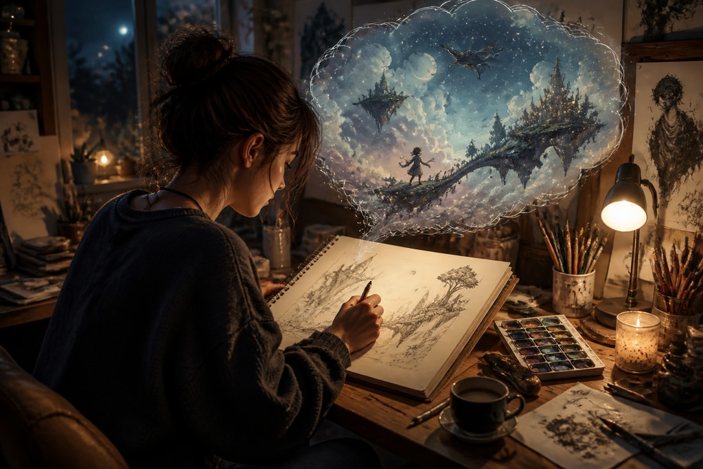 Creative individual sketching from a dream