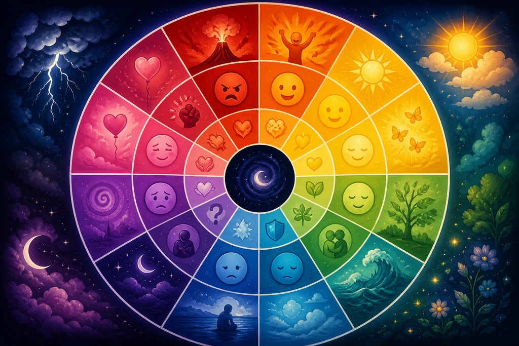 Emotion wheel for dream journaling