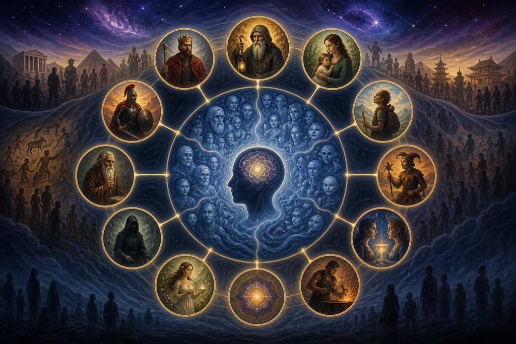 Diagram of Jung's collective unconscious and archetypes