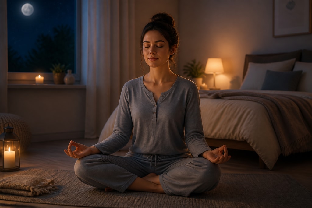 Person meditating peacefully