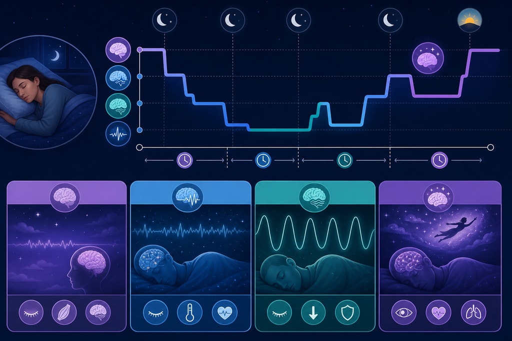 Diagram illustrating the stages of a typical sleep cycle