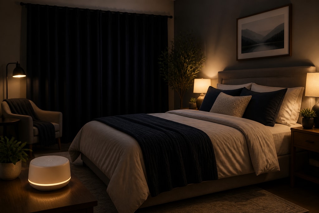 Cozy bedroom setup promoting optimal sleep environment