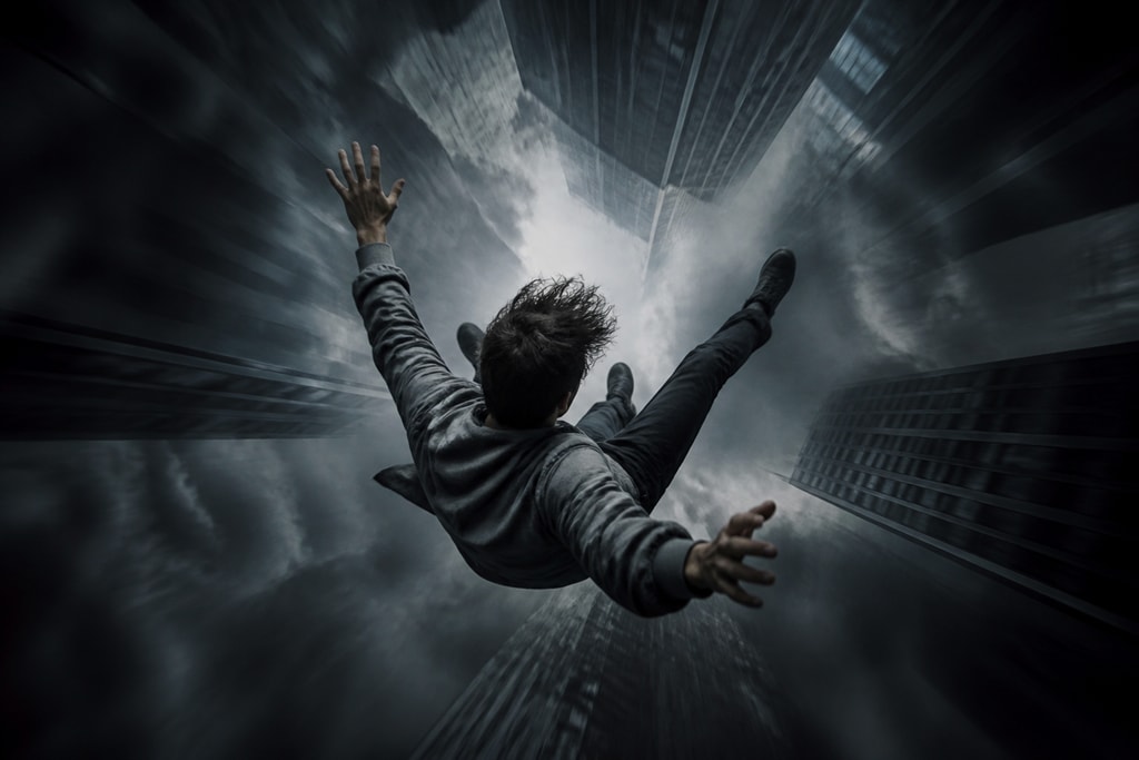 Illustration of falling dream symbolism