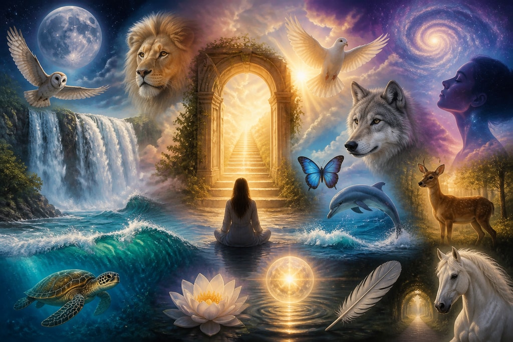 Depiction of common spiritual dream symbols