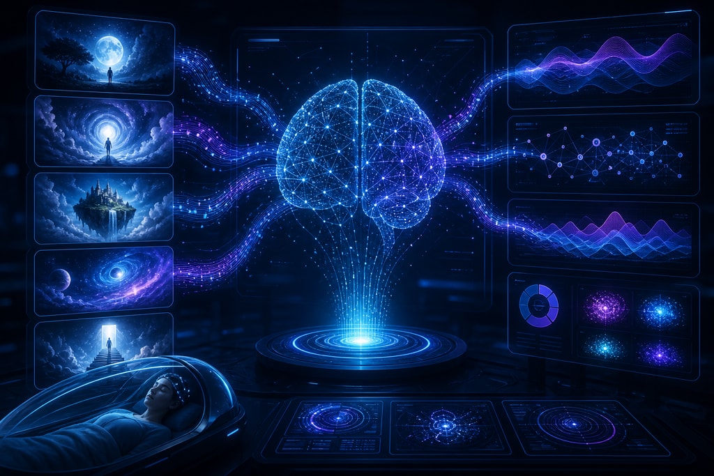 Visualization of AI analyzing dream patterns