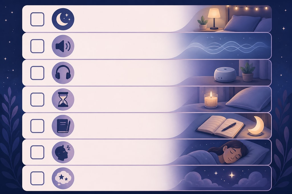 Checklist for incorporating sleep sounds into nightly routine