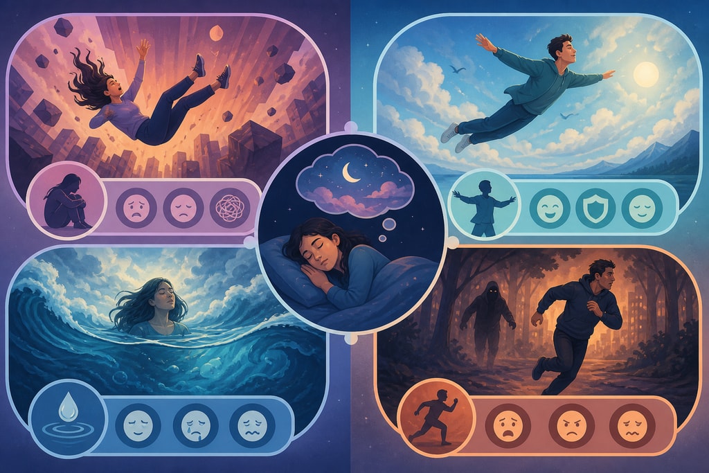 Illustration showing emotional themes in dreams