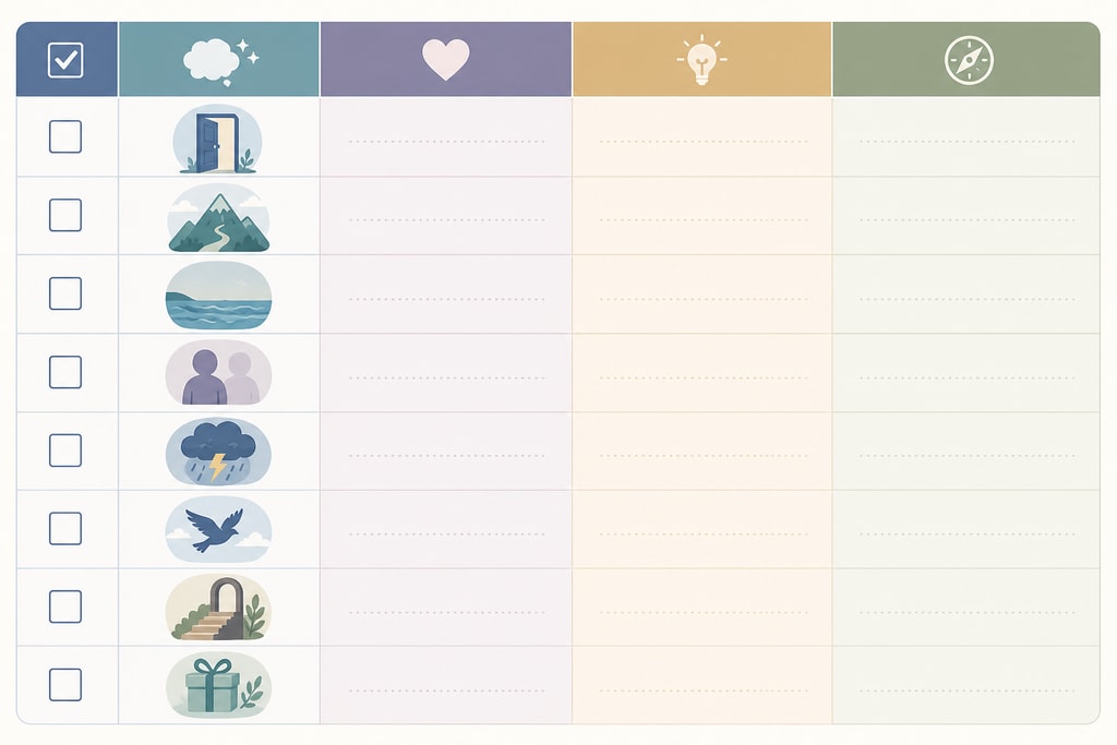 Checklist for dream analysis