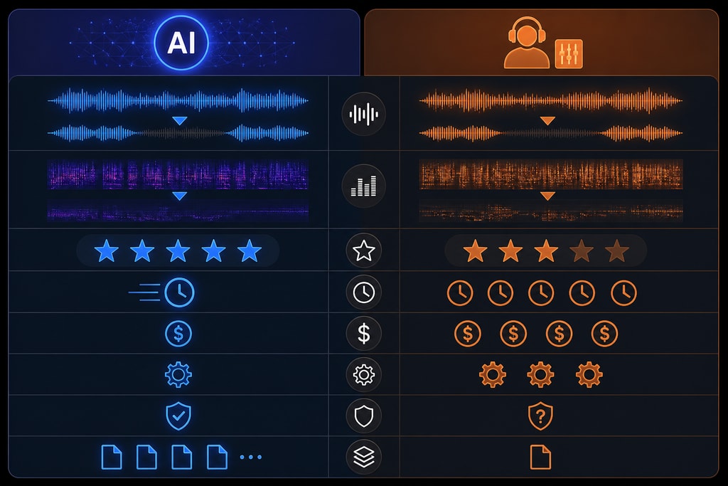 Comparison chart of AI vs. manual methods