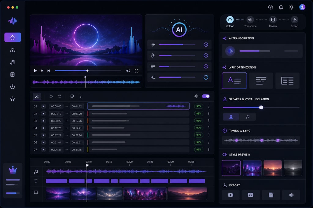 AI Transcription Tool Interface