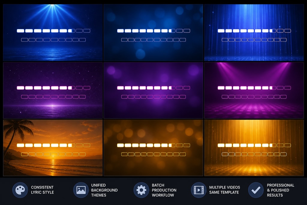 Consistent karaoke video templates