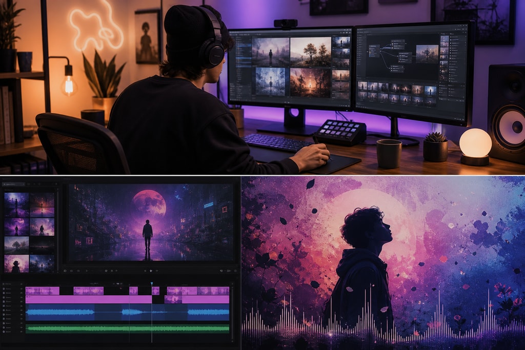 AI-enhanced lyric video production