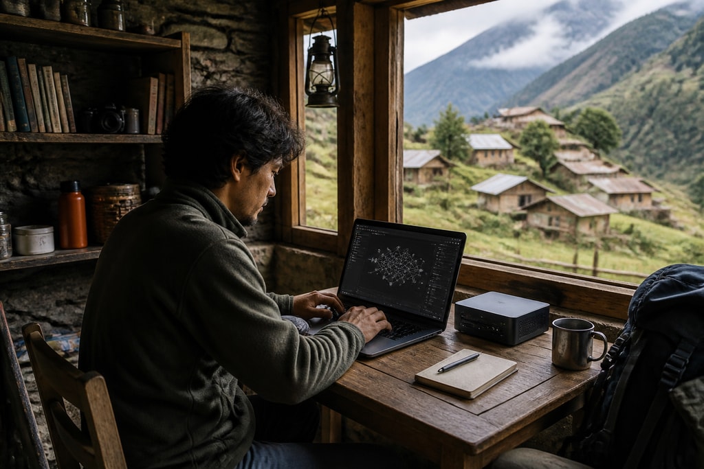 Rural area working with offline AI