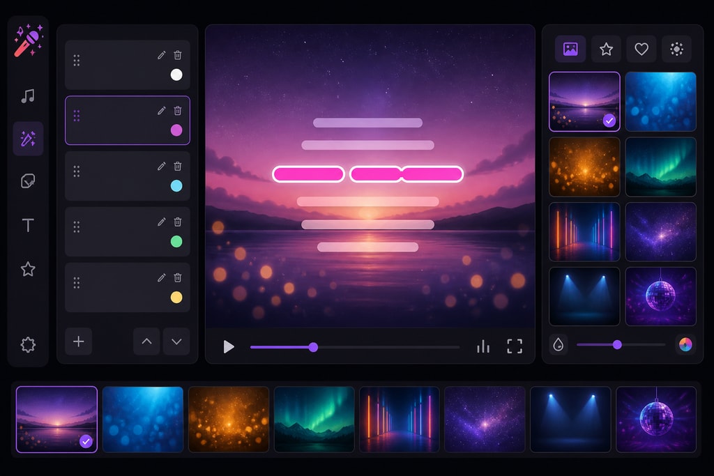 KaraMagic customization options for lyrics and backgrounds
