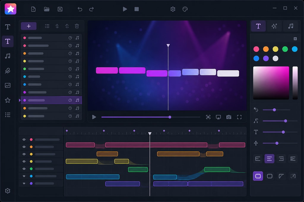 Screenshot of KaraMagic Pro's lyric editing interface
