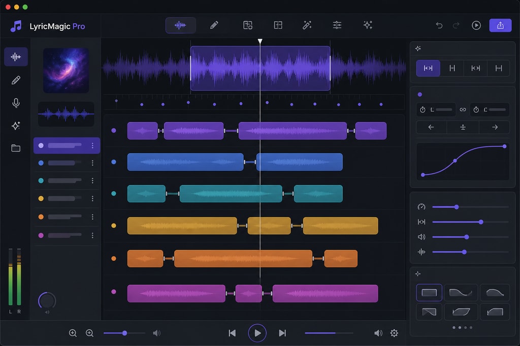 LyricMagic Pro interface showing lyric synchronization features
