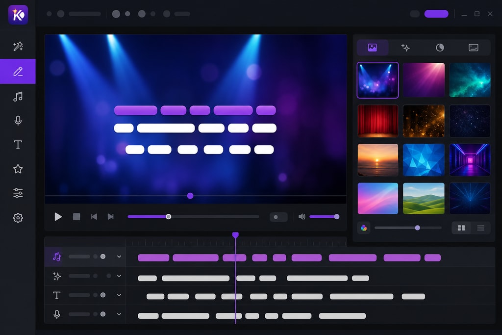 KaraMagic Pro customization options including lyric editing and background selection