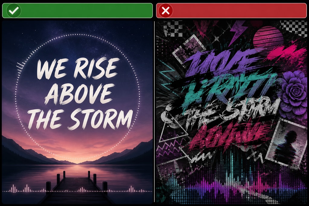 Comparison of clear and cluttered lyric video designs