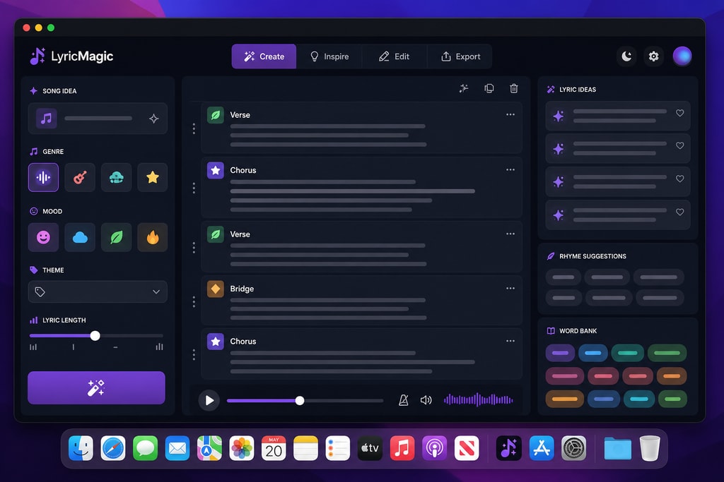 LyricMagic interface screenshot