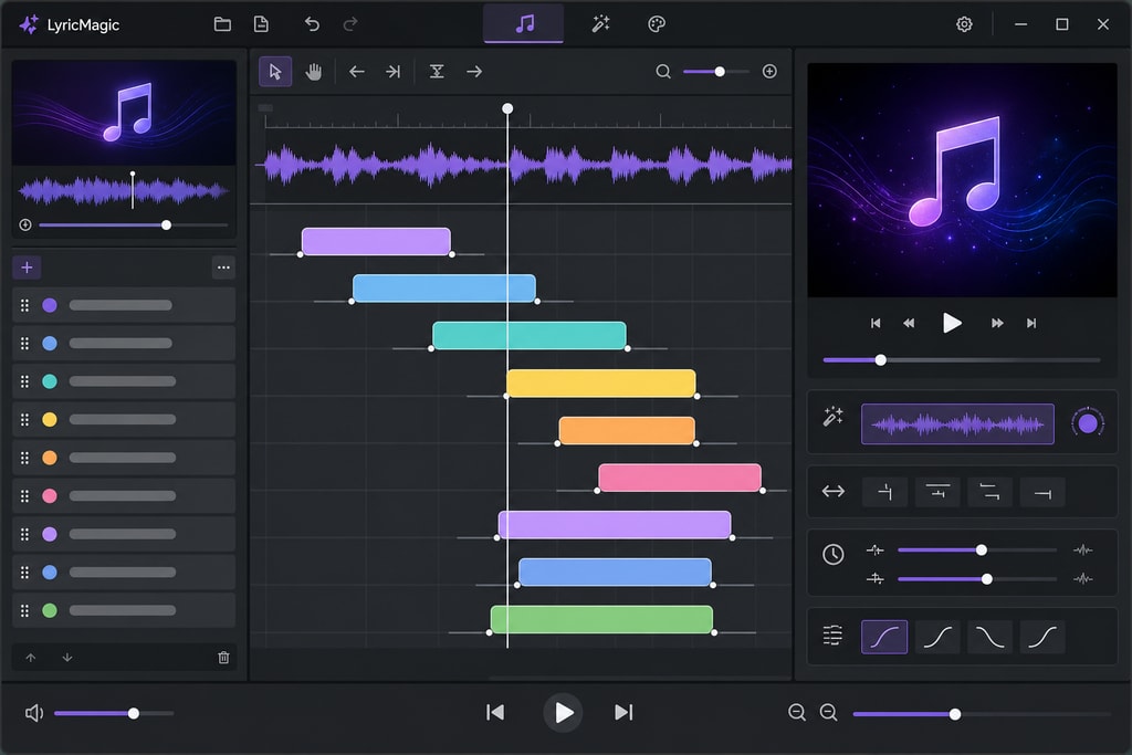 LyricMagic software interface displaying lyric synchronization