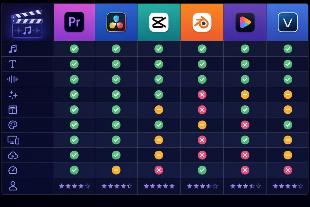 Comparison of software for lyric video creation