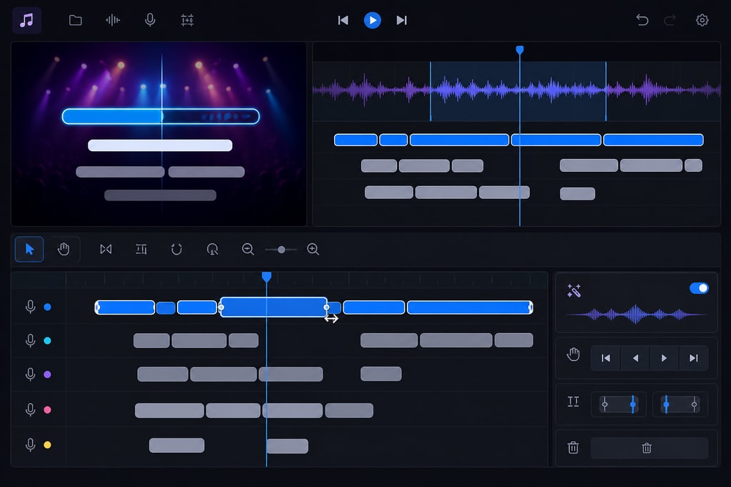 Semi-automatic lyric synchronization interface