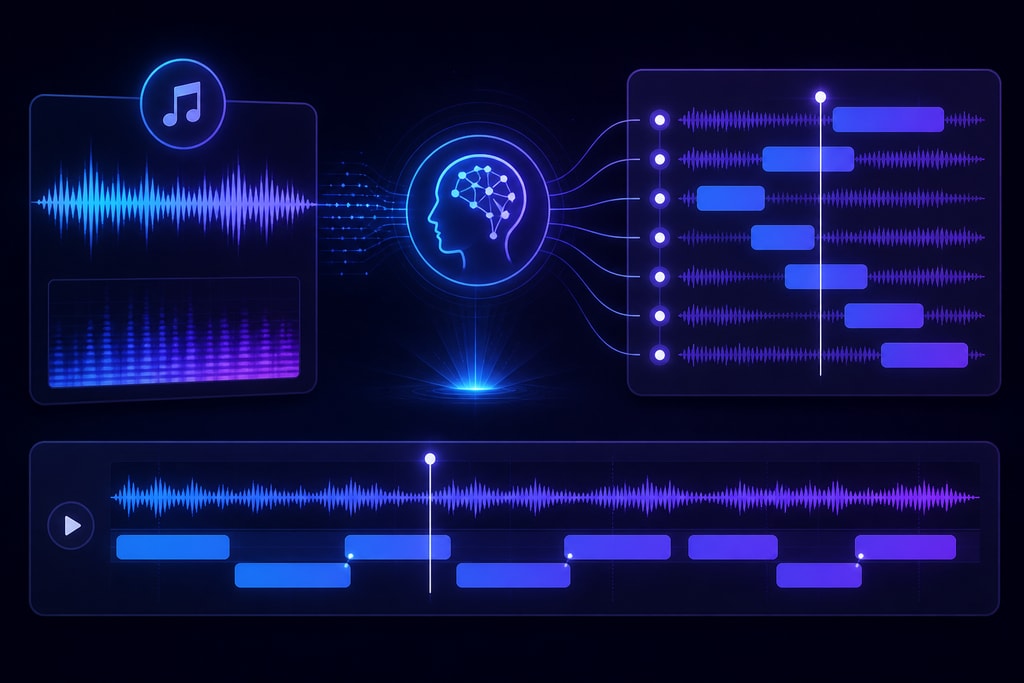 AI-powered lyric synchronization tool in action