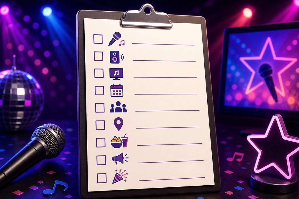 Checklist for organizing a karaoke night with KaraMagic