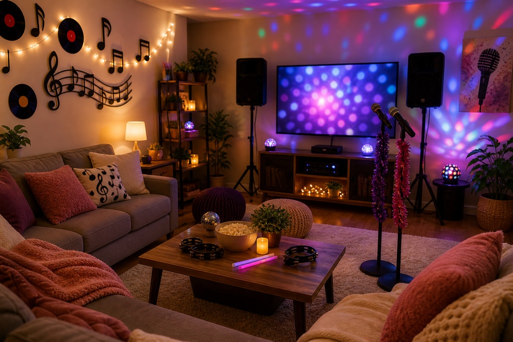 Cozy Karaoke Party Setup