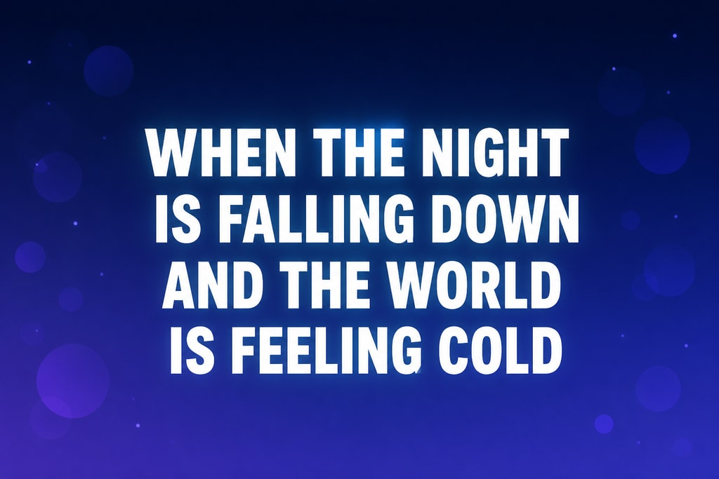 Example of synchronized lyrics with clear, large text on a simple background