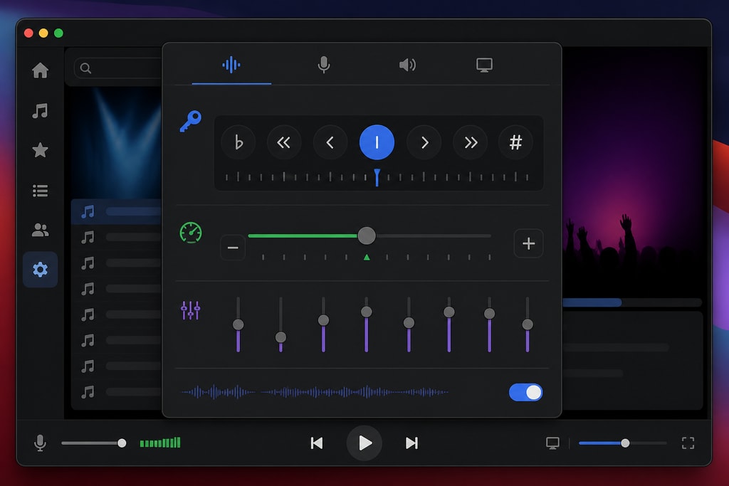 Audio settings customization in Mac karaoke software