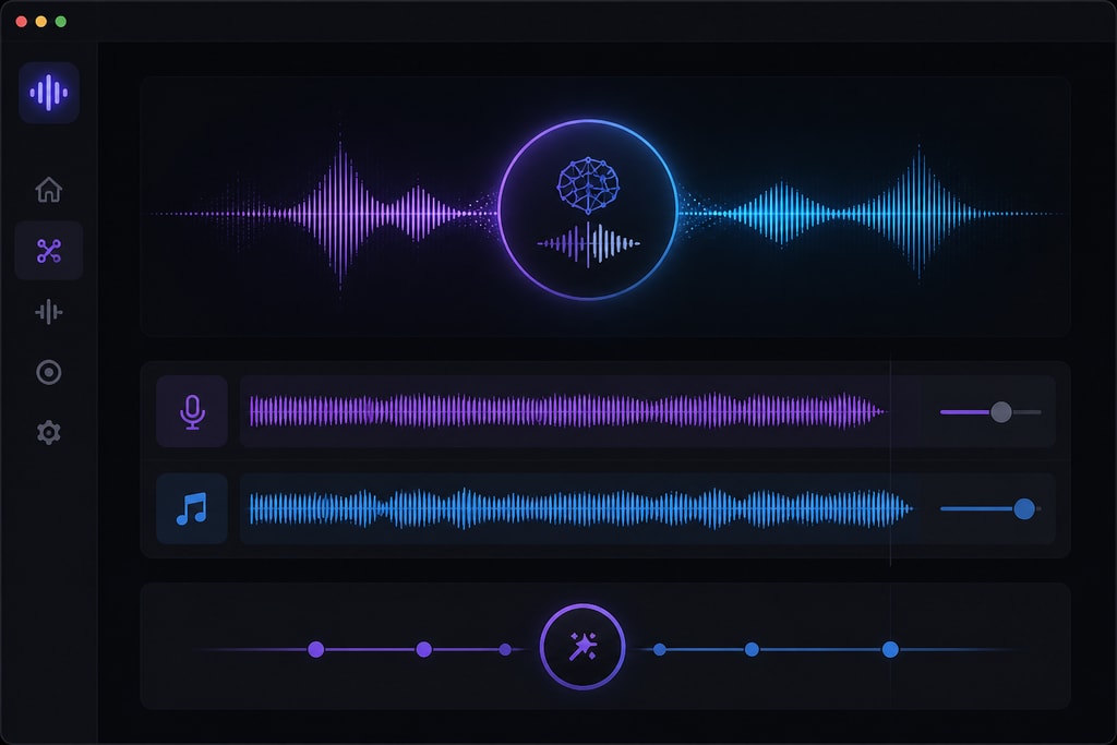 AI-based software interface showing vocal removal