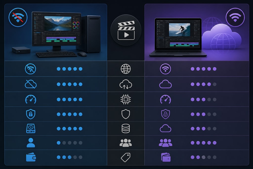 Comparison of offline and online video editing tools