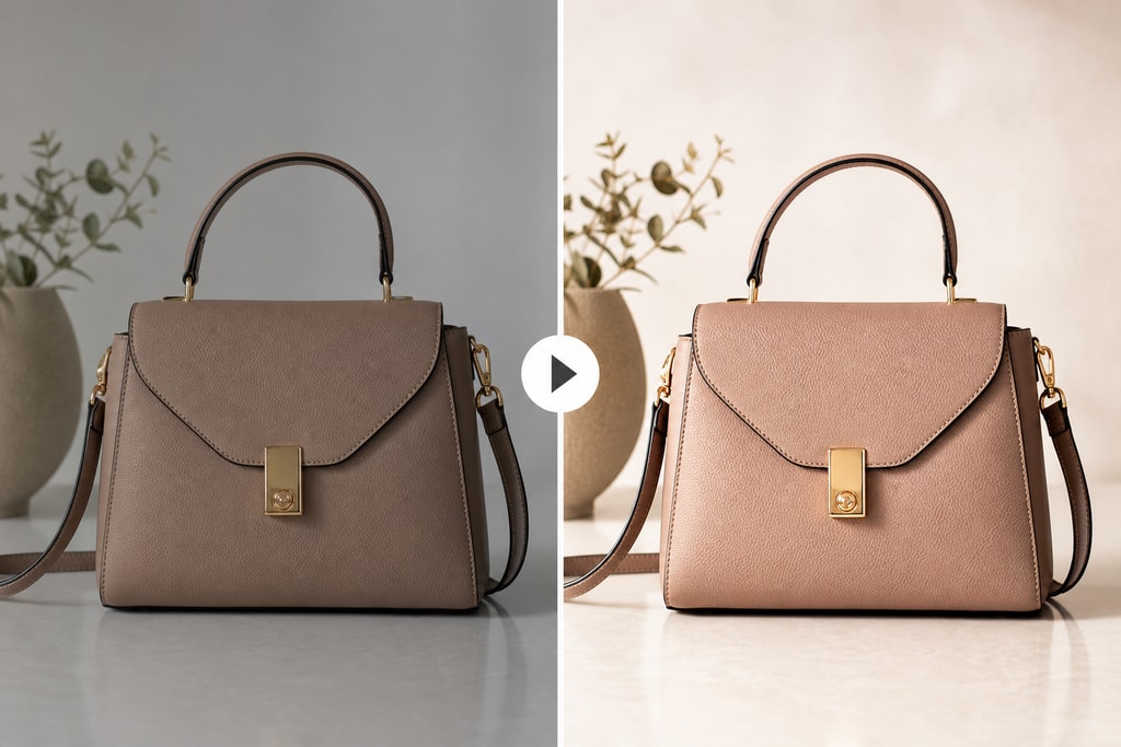 Before and after images showing color correction