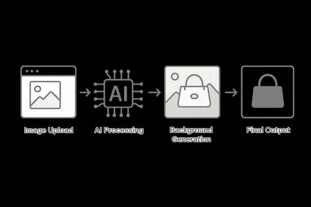 Workflow of AI product photography process