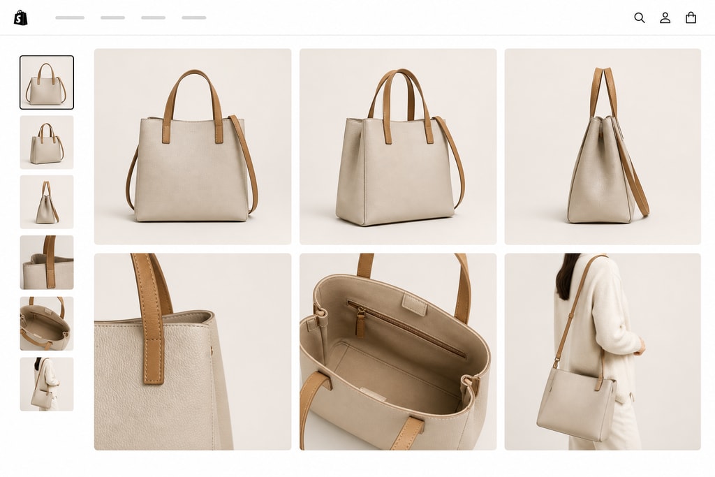 Example of consistent aspect ratios in a product image gallery