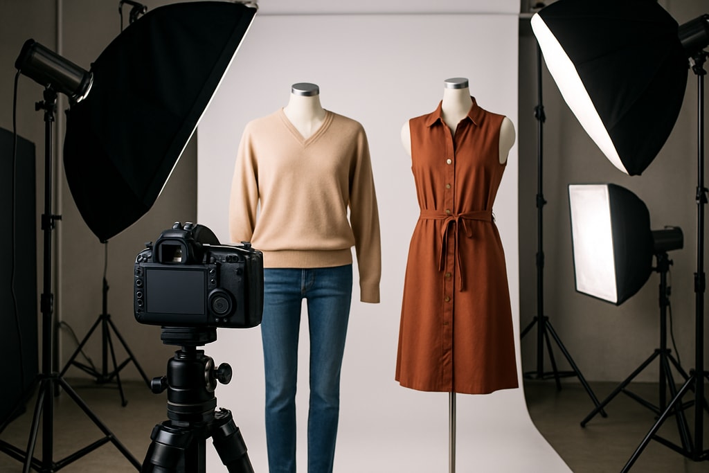 Professional apparel photography setup