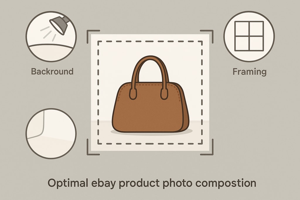 Diagram illustrating optimal eBay product photo composition