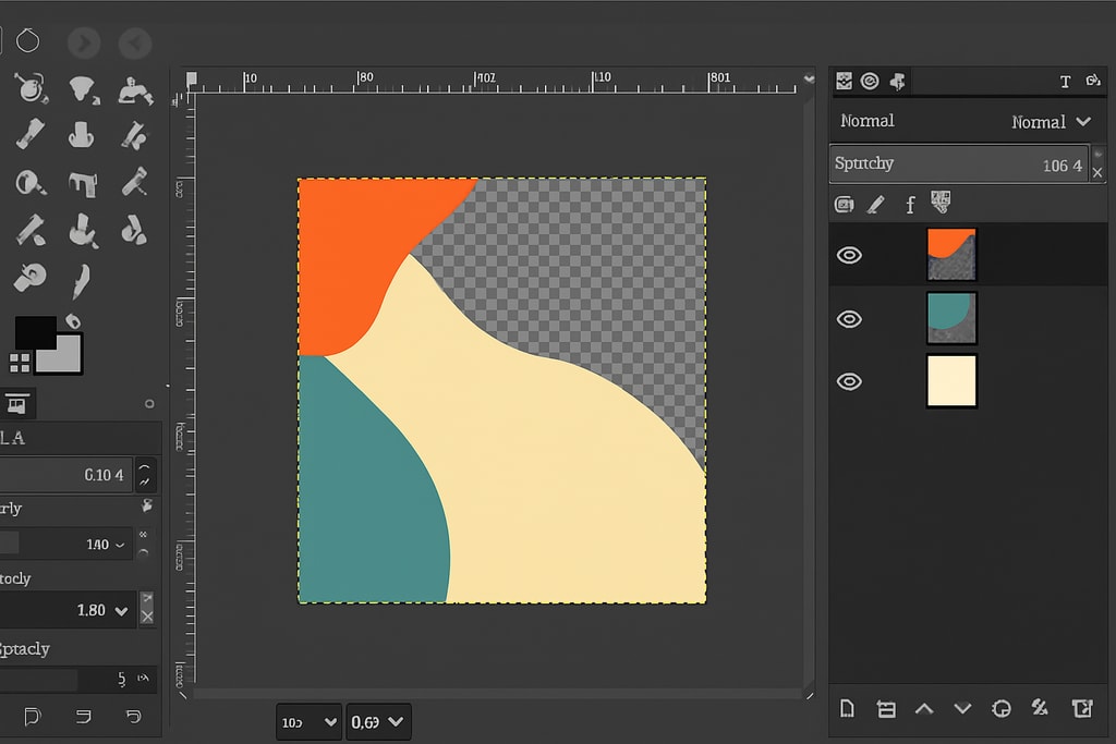 Editing interface of GIMP